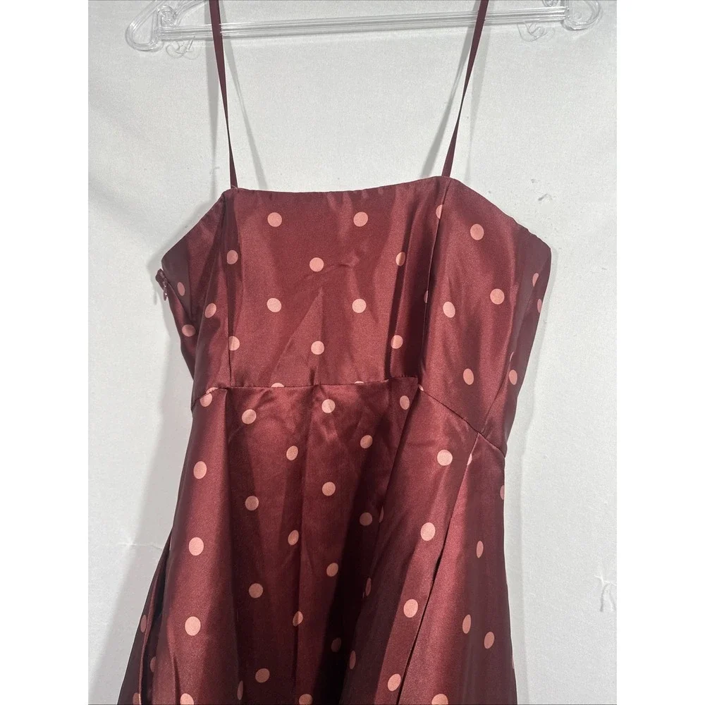 NEW $350 Hutch [ 4 ] Victoria Polka‎ Dot Strapless Gown in Pomegranate Red Q1297